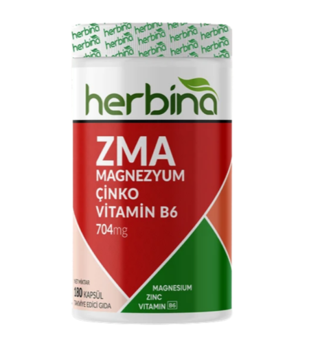 Herbina ZMA — Magnezyum • Çinko • Vitamin B6 180 Kapsül
