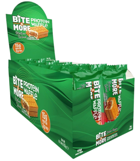 Bite & More Protein Waffle 55g x 12 Adet Tiramisu Kremalı